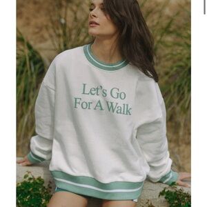 Let’s go for a walk sweatshirt yellow the label